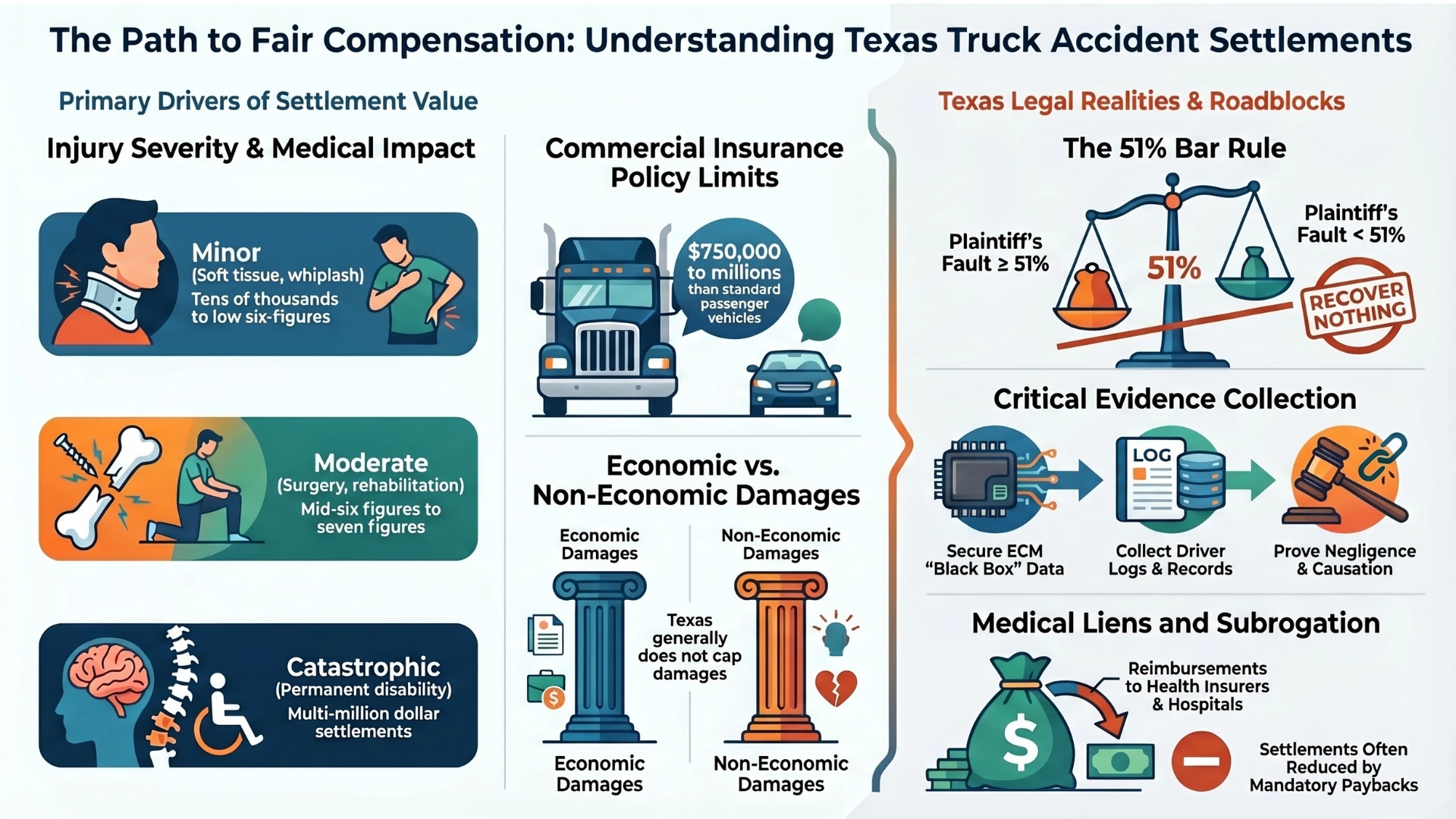 average settlement range for texas truck accidents