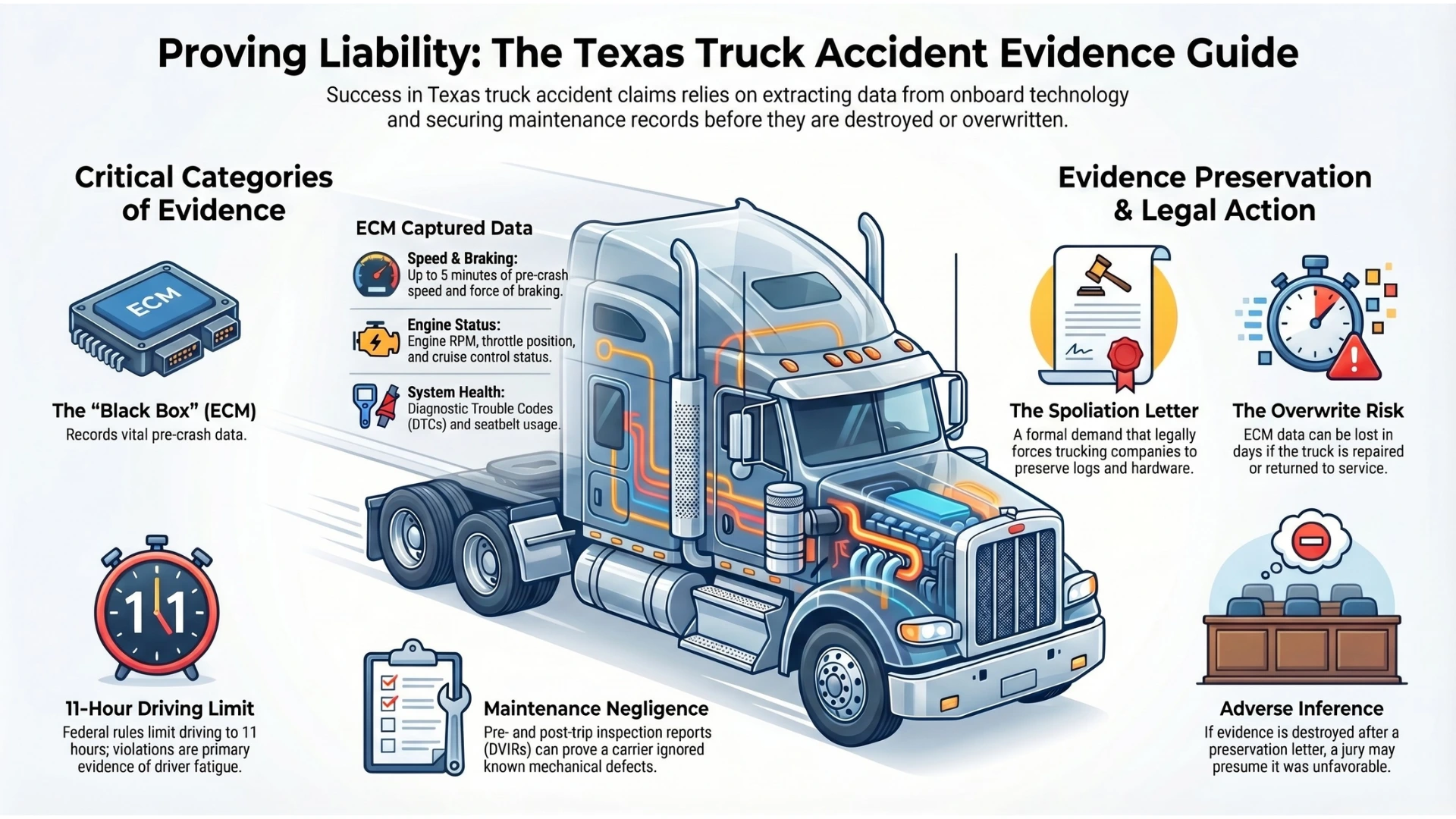 common causes and evidence in texas truck accidents