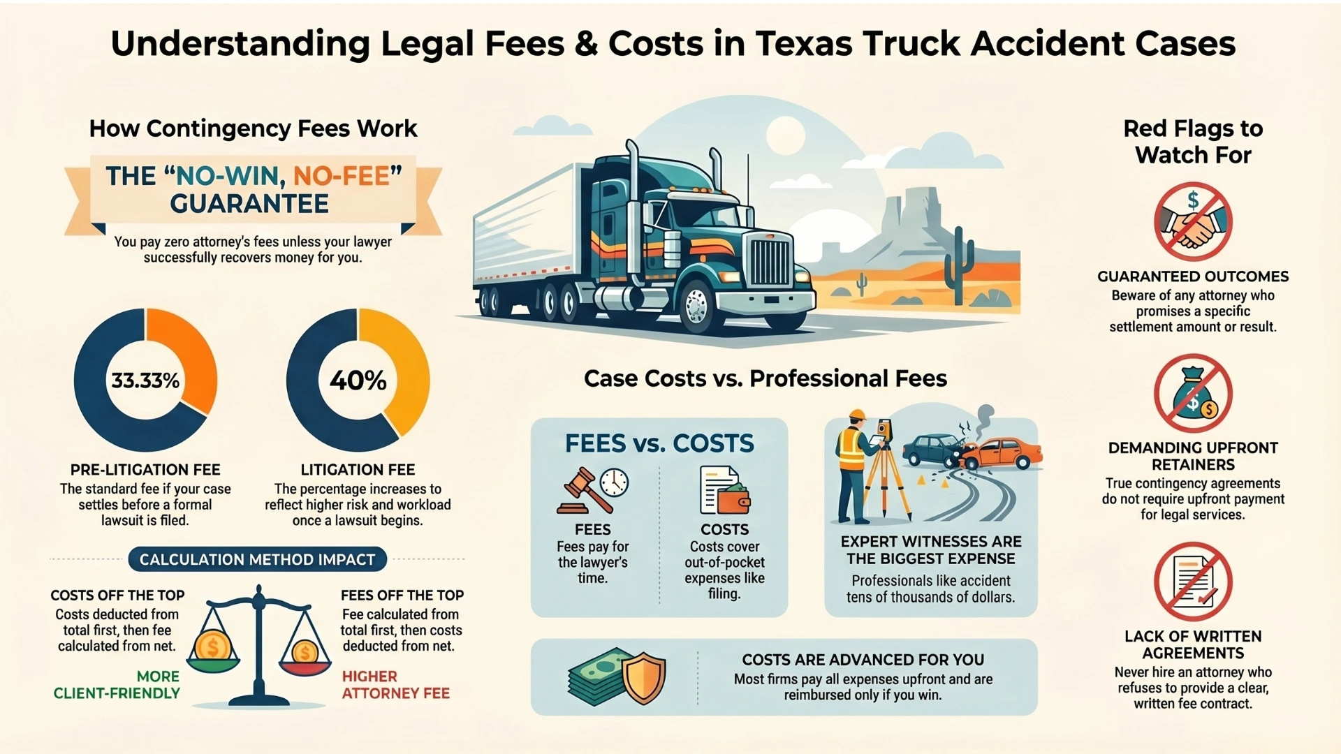 contingency fees and costs texas truck accidents