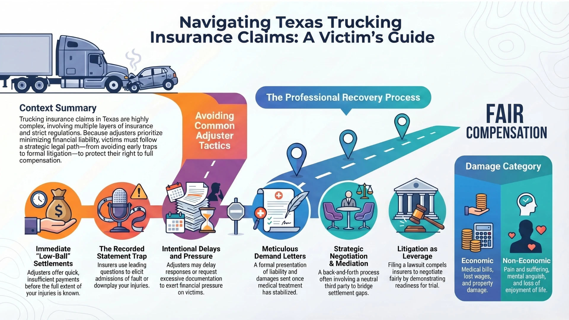Trucking Insurers and Adjusters in Texas Truck Accidents