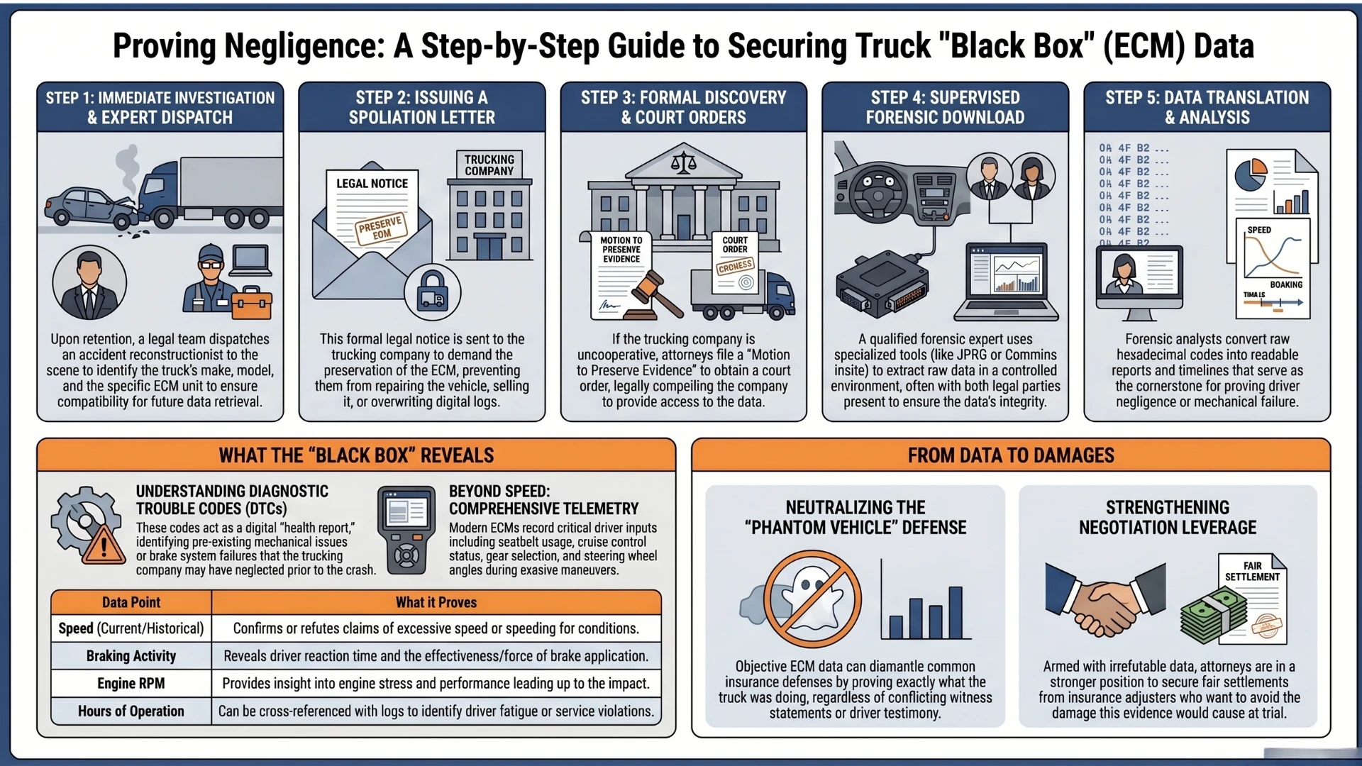 How to Read a Truck’s ECM/Black Box Data in Texas Truck Accidents
